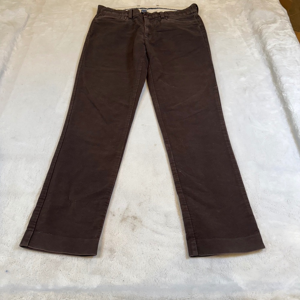 Polo Ralph Lauren Mens Brown Corduroy Pants Straight Leg 36x32 Cotton Chinos